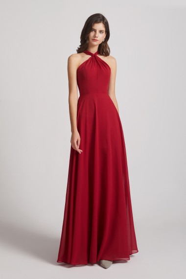 A-Line Chiffon Cross Halter Neckline Bridesmaid Dresses Canada