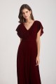 Velvet Flutter Sleeve Bridesmaid Dresses with Open Back Canada