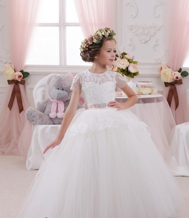 Ivory Ball Gown Sweetheart Sleeveless Long Flower Girl Dress Canada